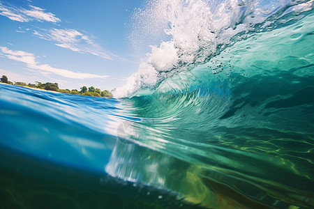 自然蓝色的海浪背景图片