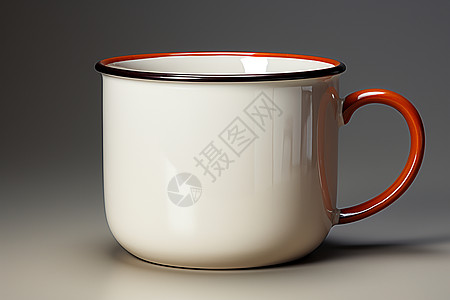 橘色陶瓷咖啡杯白色的陶瓷杯背景