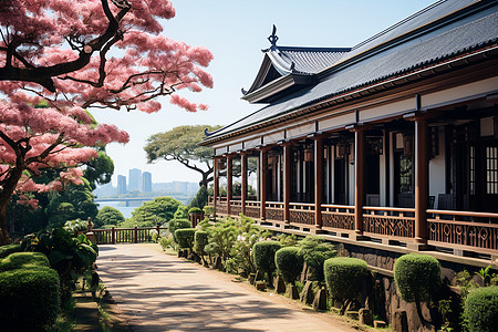 日式著名建筑地标背景图片