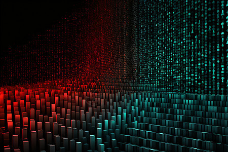 红绿二进制数字构成可识别的图形图片