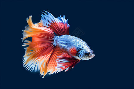 红蓝尾鳍暹罗鱼图片