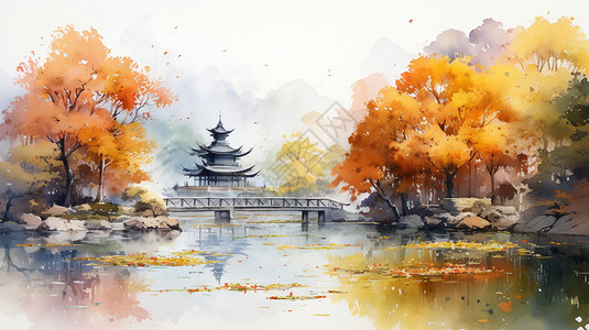 秋宫景观背景图片