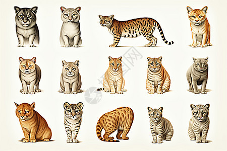 一群猫科的食肉动物图片