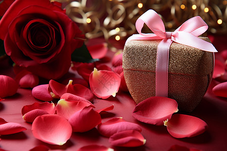 浪漫玫瑰盒背景图片
