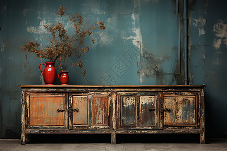 怀旧的中国木质家具背景图片