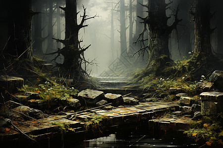 宁静的森林背景图片