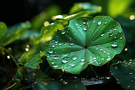 露水与植物图片