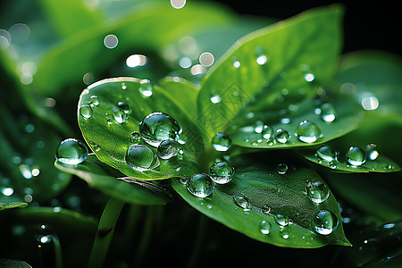 清晨的雨露植物图片