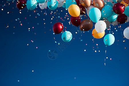 欢乐派对中飘动的气球图片