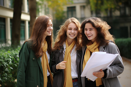 国际微笑的女学生背景