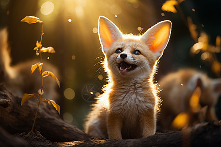 森林中的小狐狸图片