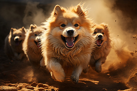 奔跑的小狗背景图片