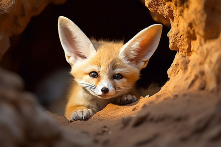 洞穴中的狐狸图片