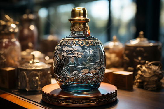 古典的陶瓷酒瓶设计图片