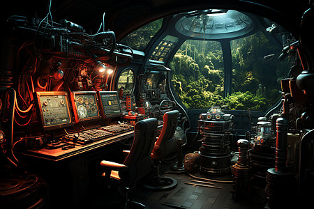 潜艇控制室的现代科技图片