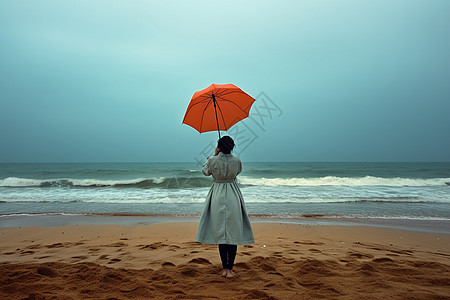 雨天的沙滩图片