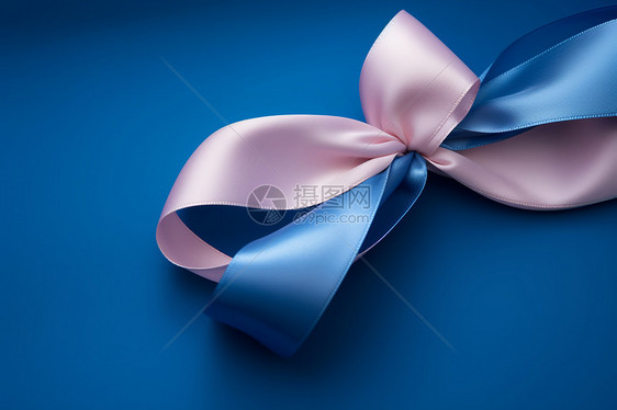 粉蓝色的丝带图片