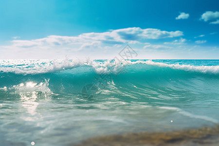 大海波浪海浪拍打沙滩背景