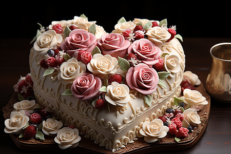 漂亮的爱心蛋糕图片