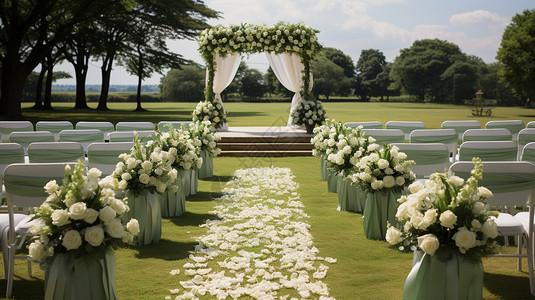 草坪婚礼背景图片