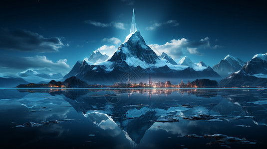 创意冰山冰山超现实高清图片