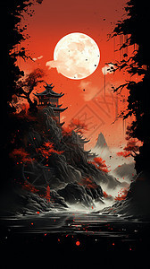 中秋节的圆月图片
