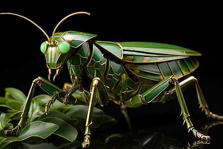 一只绿色昆虫图片