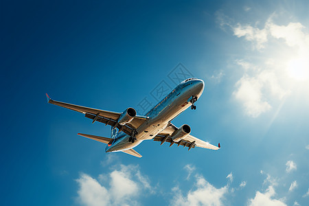 高空飞行的民航飞机高清图片