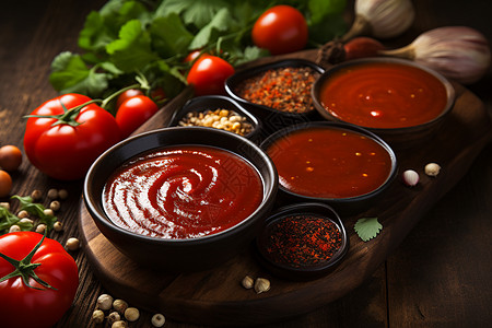 新鲜制作中的番茄酱图片