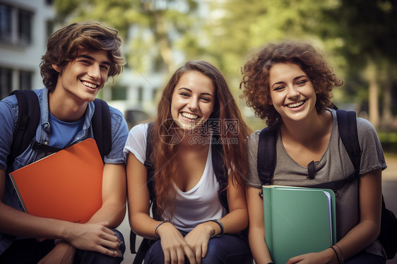 校园中的大学生图片