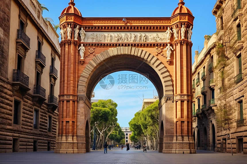 巴塞罗那著名的大拱门图片