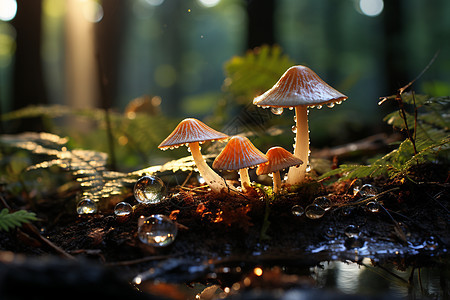 森林中的野生蘑菇图片
