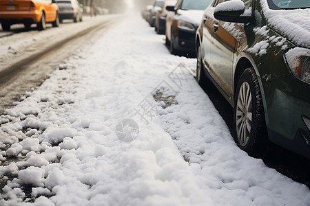 大雪城市冬季雪后的城市街道背景