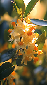 盛开的金黄桂花图片