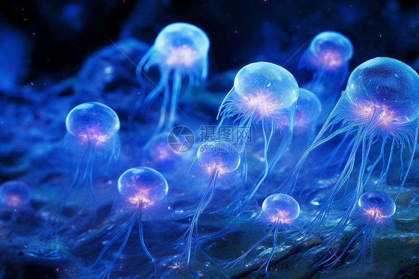 深海中的美丽梦幻水母图片