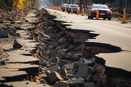 户外破裂的道路图片