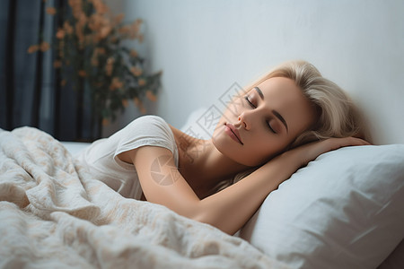 室内睡觉的女人图片