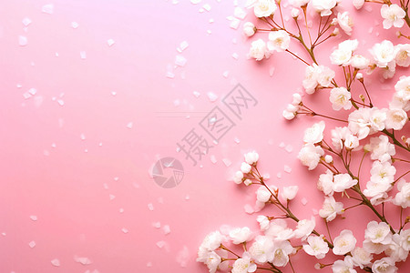 粉色背景中的花朵背景图片
