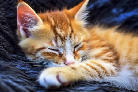 小猫咪在毯子上图片