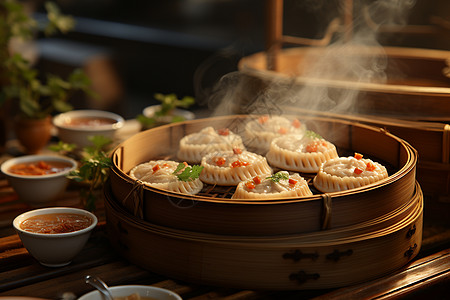 笼子里烹饪的面食图片