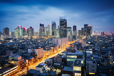 夜晚的东京都市景观图片