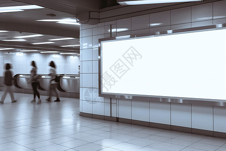 地铁站内一面巨大的广告牌图片