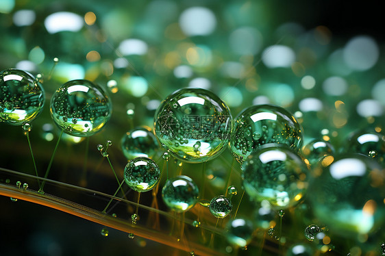 气体反应器的绿色气泡图片