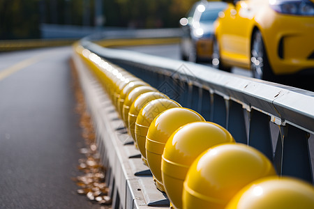 黄色的交通护栏高清图片
