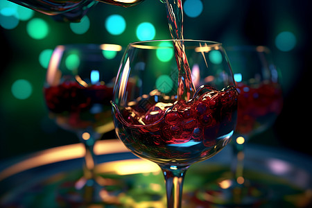 玻璃杯中醇香的红酒图片