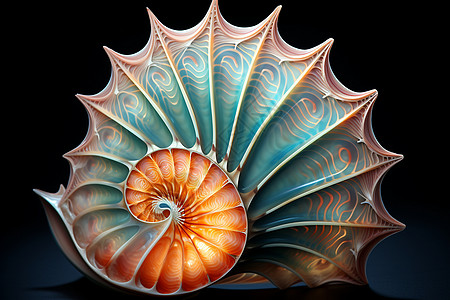 海底金螺旋壳图片