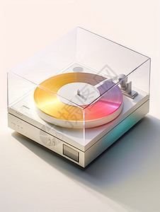 彩色透明玻璃的唱片机图片