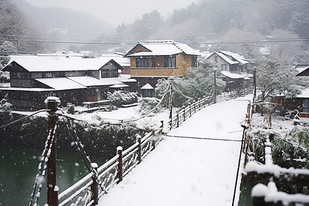 冬季农村的住宅房屋图片
