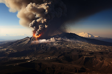 正在爆发的火山图片