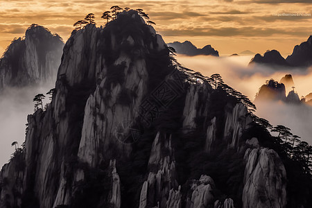 宏伟高大的山脉图片